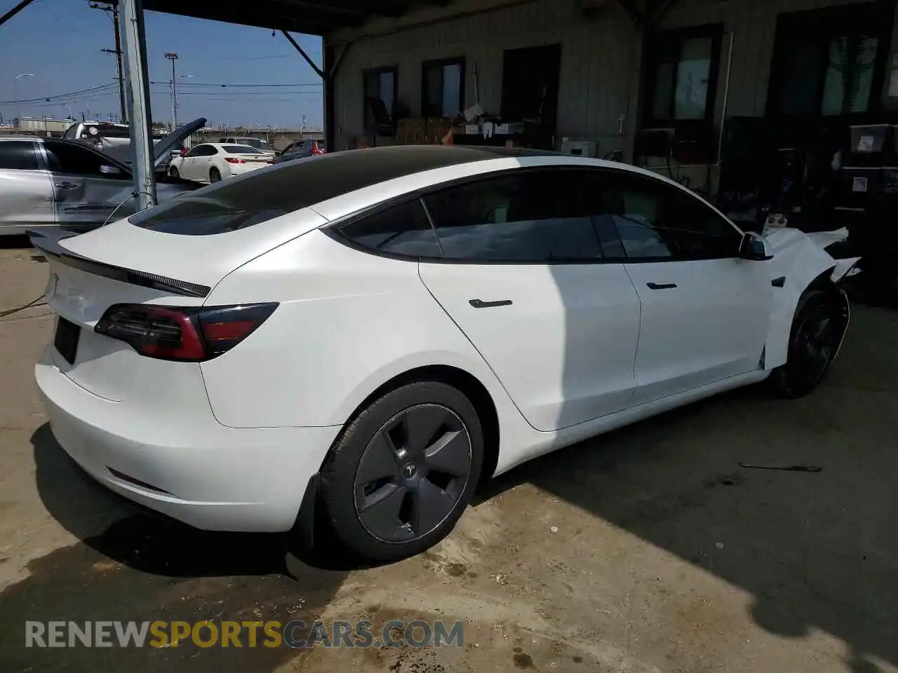 3 fotografías del automóvil dañado 5YJ3E1EA0MF058980 TESLA MODEL 3 2021