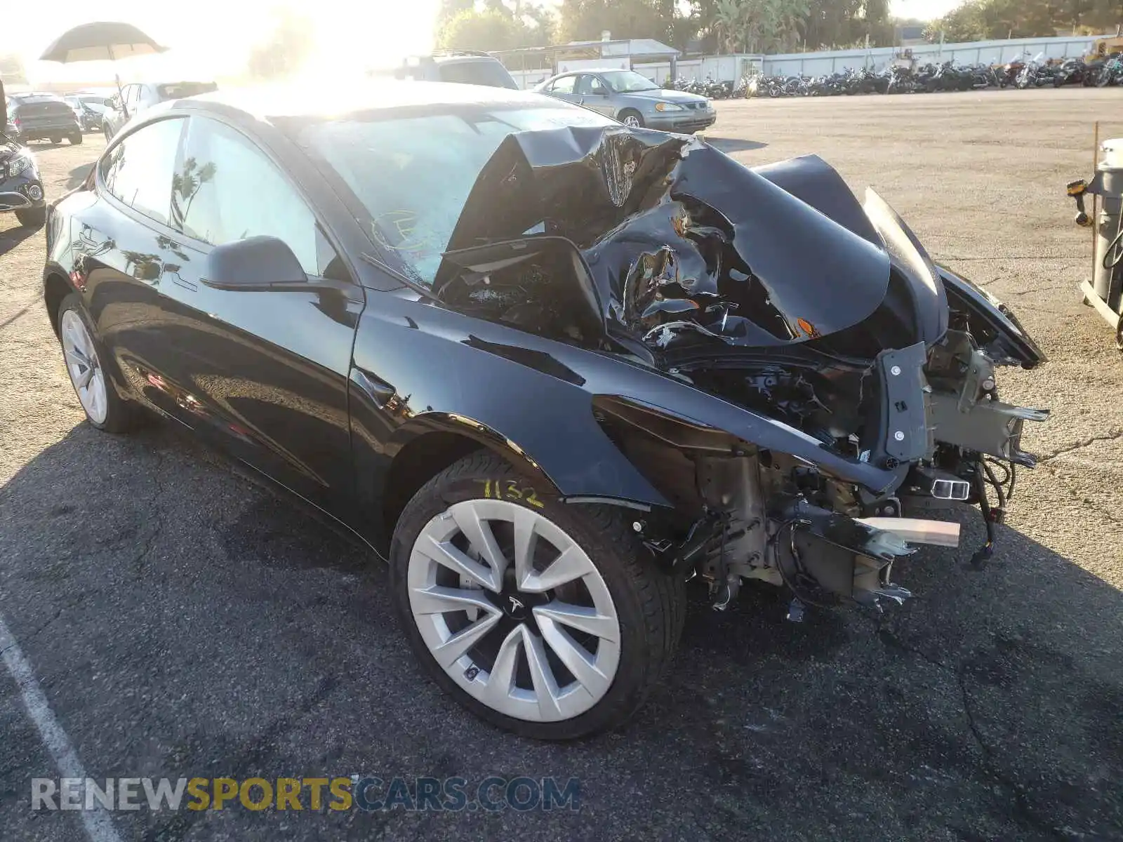 1 Photograph of a damaged car 5YJ3E1EA0MF069557 TESLA MODEL 3 2021
