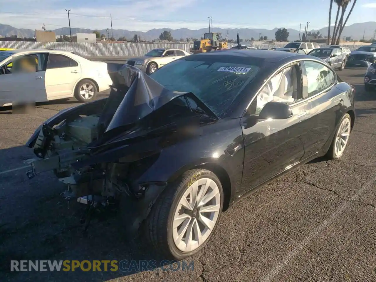 2 Photograph of a damaged car 5YJ3E1EA0MF069557 TESLA MODEL 3 2021