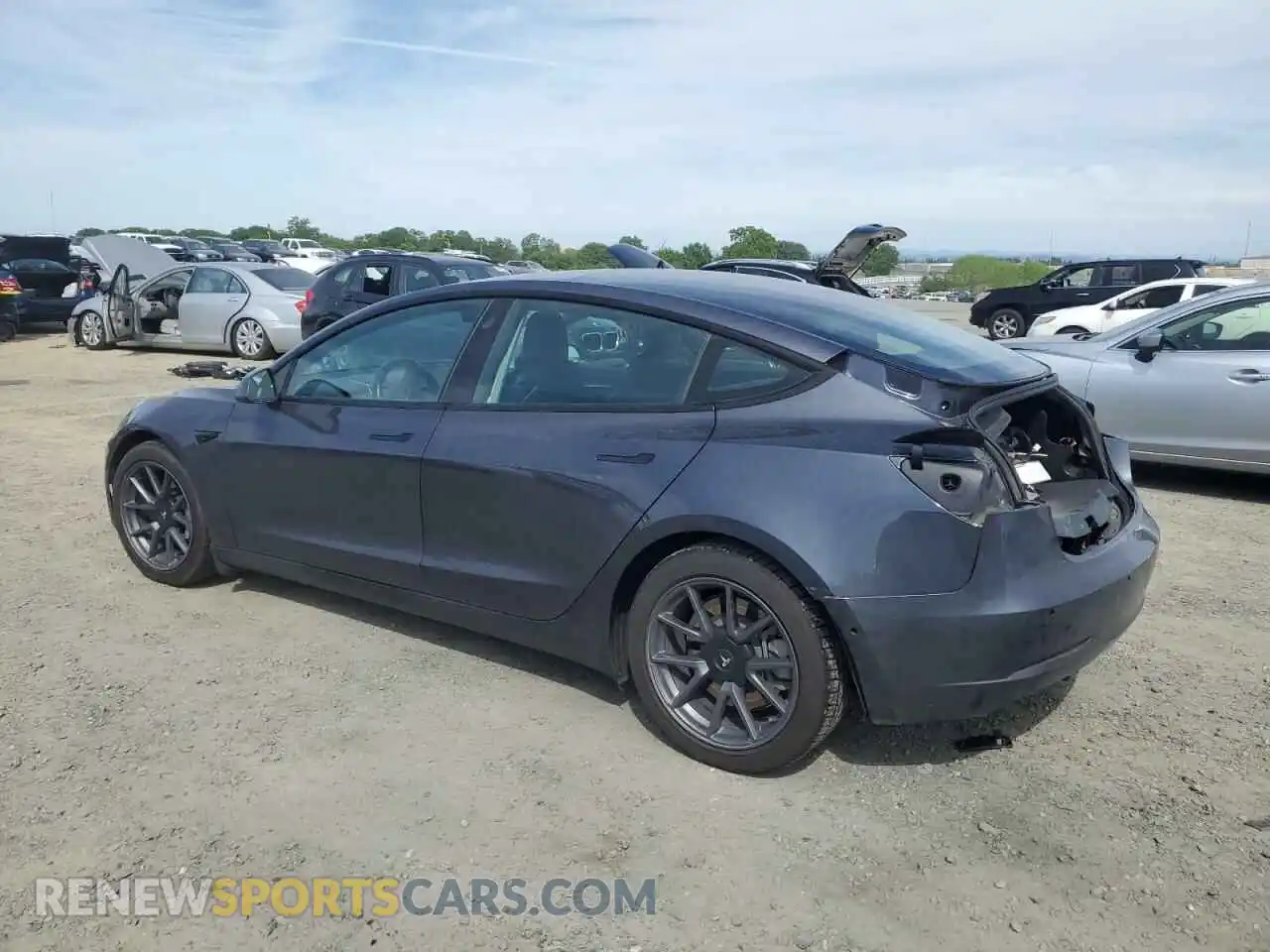 2 fotografías del automóvil dañado 5YJ3E1EA0MF074841 TESLA MODEL 3 2021