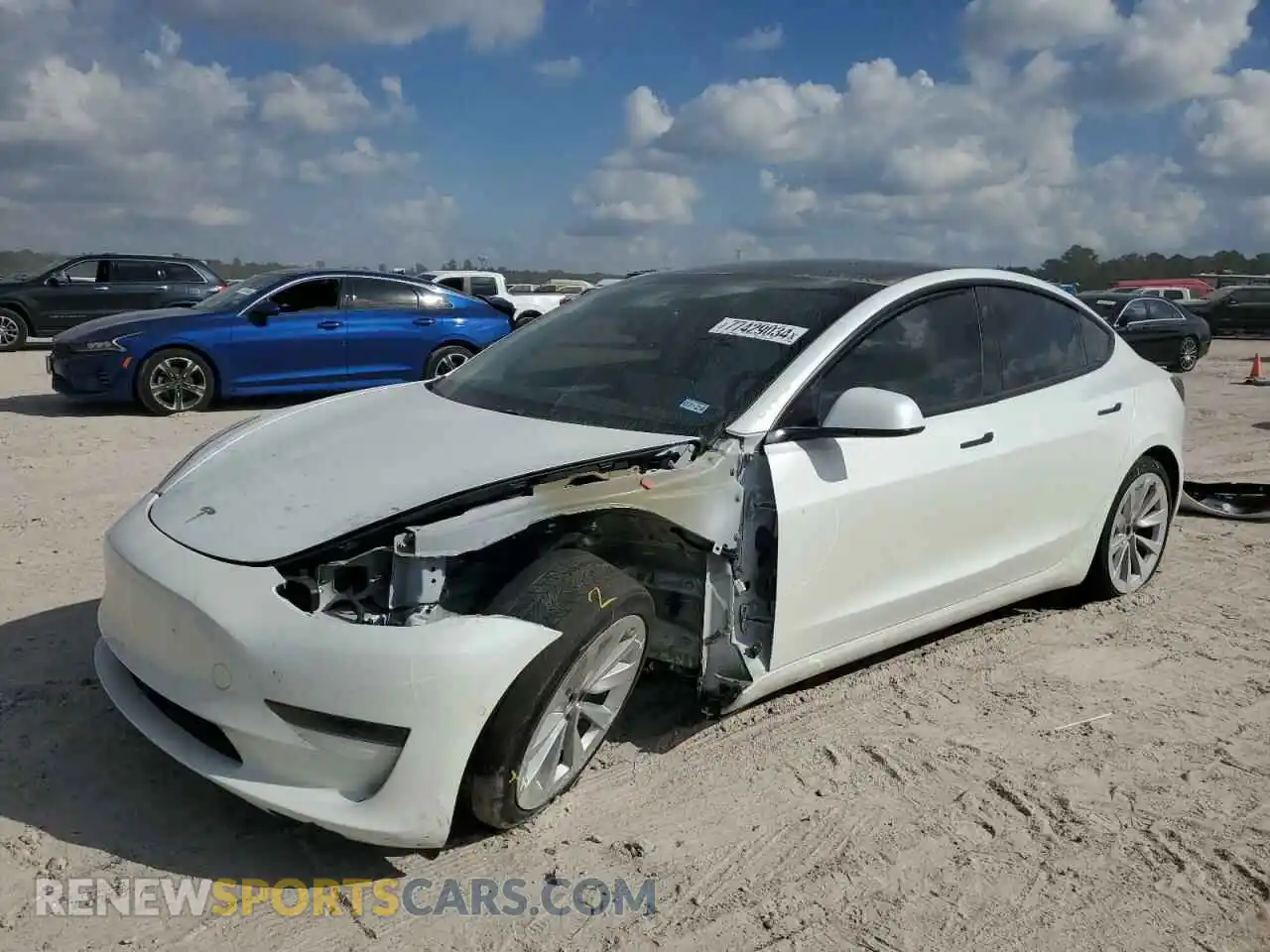 1 fotografías del automóvil dañado 5YJ3E1EA0MF080543 TESLA MODEL 3 2021