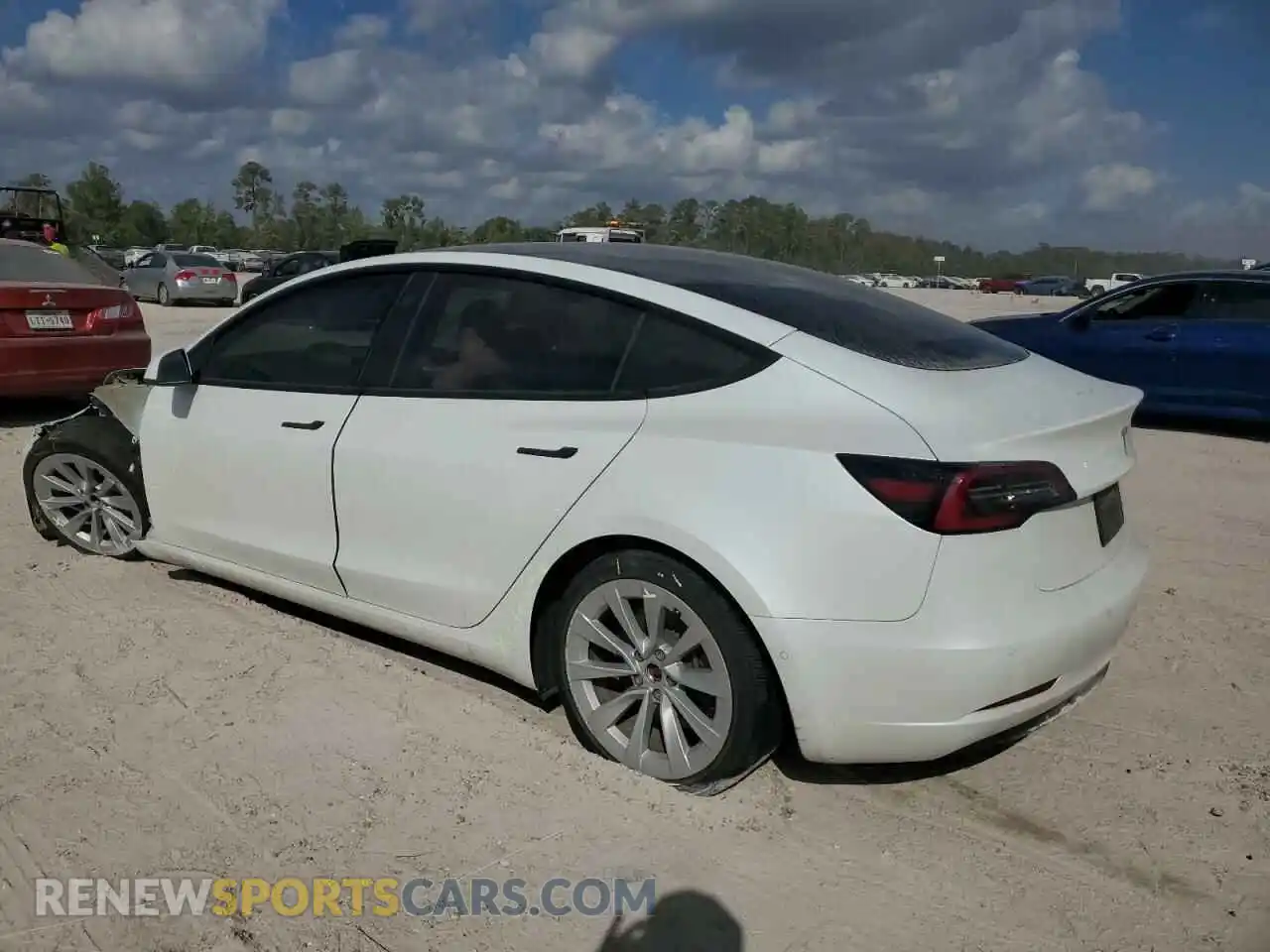2 fotografías del automóvil dañado 5YJ3E1EA0MF080543 TESLA MODEL 3 2021