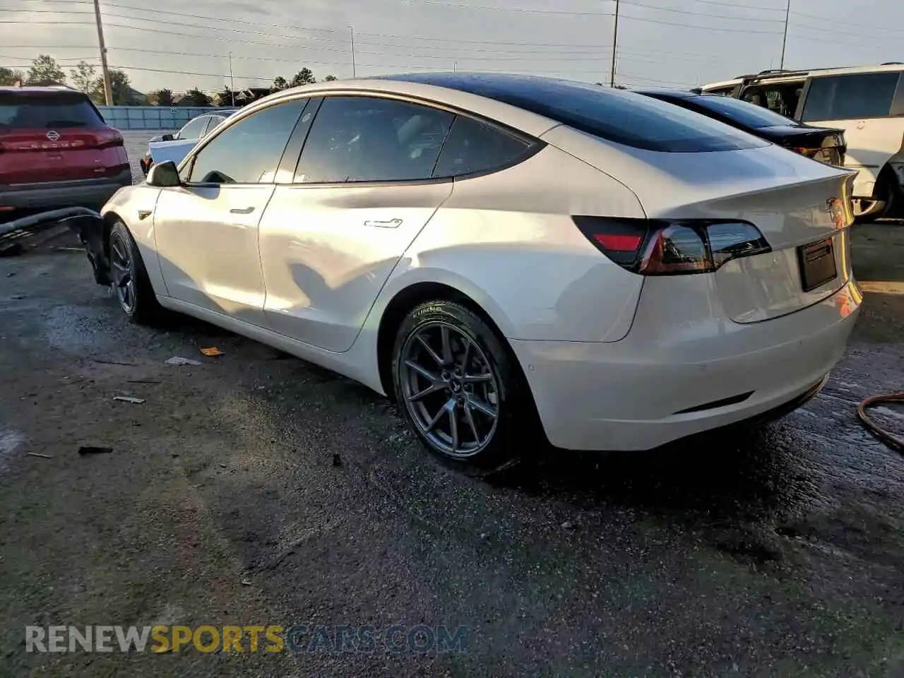 2 fotografías del automóvil dañado 5YJ3E1EA0MF083927 TESLA MODEL 3 2021