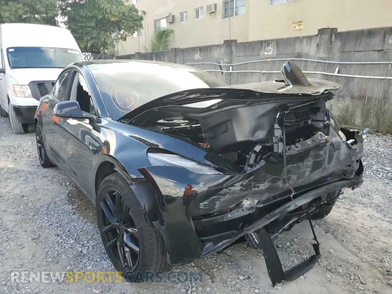 1 Photograph of a damaged car 5YJ3E1EA0MF084995 TESLA MODEL 3 2021