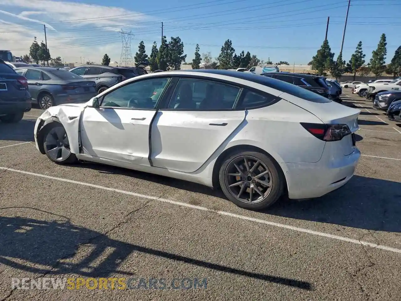 2 Photograph of a damaged car 5YJ3E1EA0MF091011 TESLA MODEL 3 2021