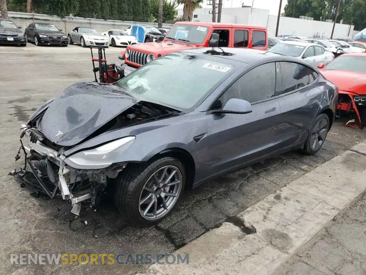 1 Фотография поврежденного автомобиля 5YJ3E1EA0MF091221 TESLA MODEL 3 2021