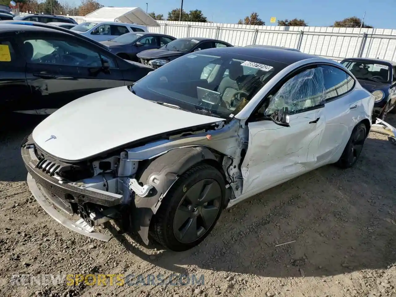 1 Photograph of a damaged car 5YJ3E1EA0MF091610 TESLA MODEL 3 2021