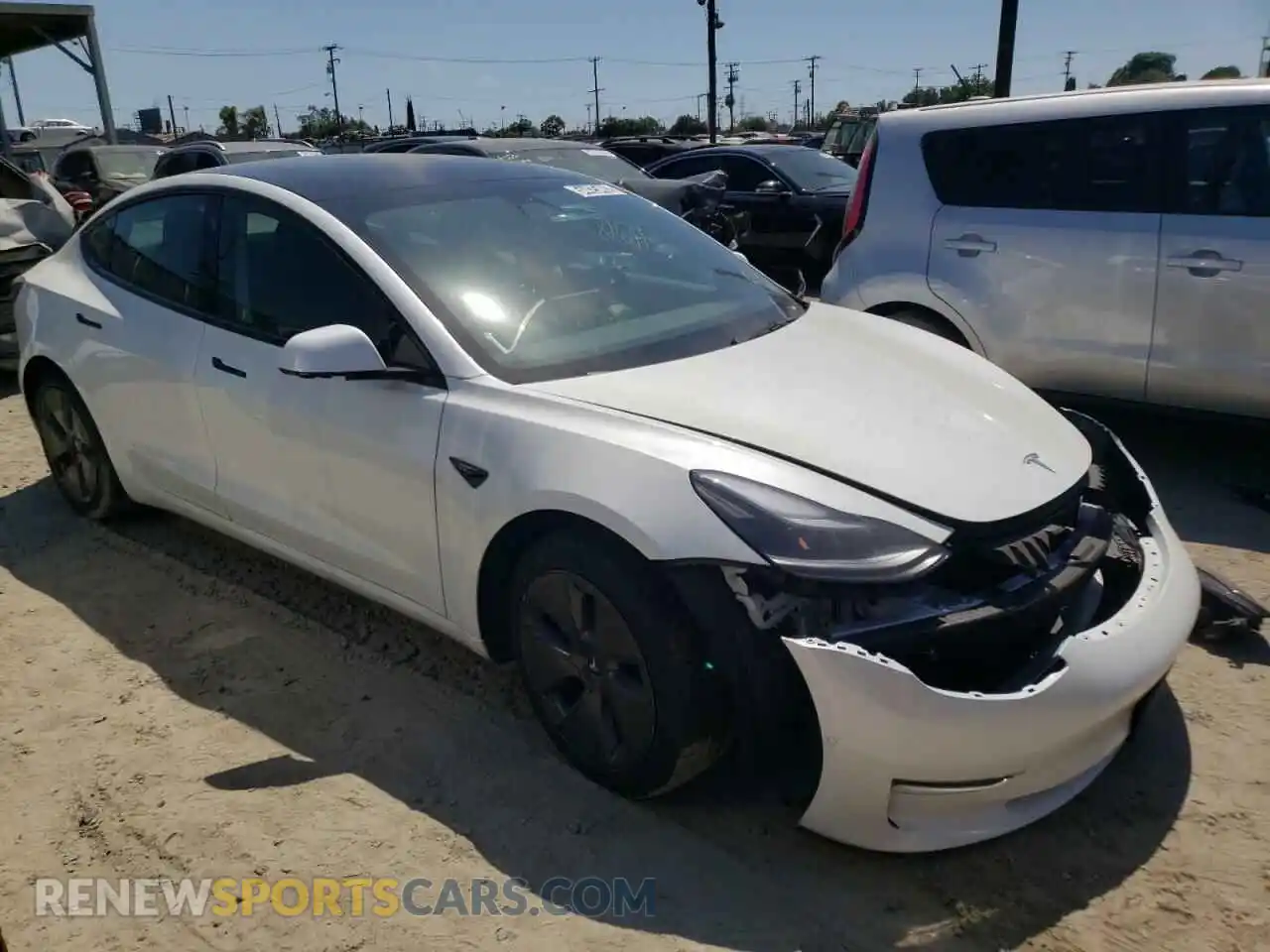 1 Photograph of a damaged car 5YJ3E1EA0MF093437 TESLA MODEL 3 2021