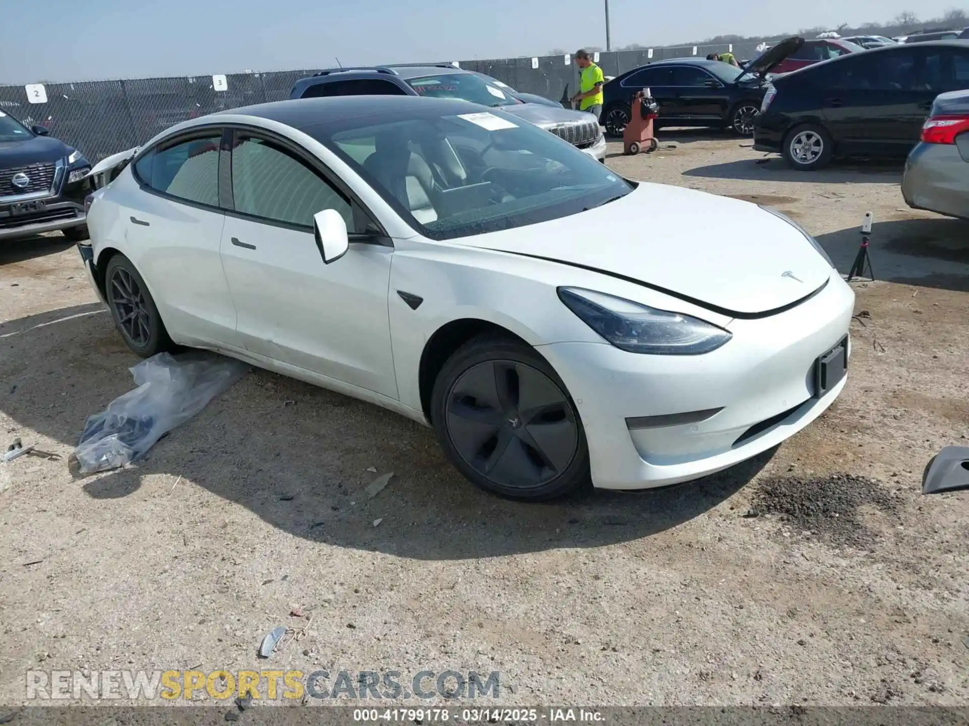 1 Photograph of a damaged car 5YJ3E1EA0MF095222 TESLA MODEL 3 2021