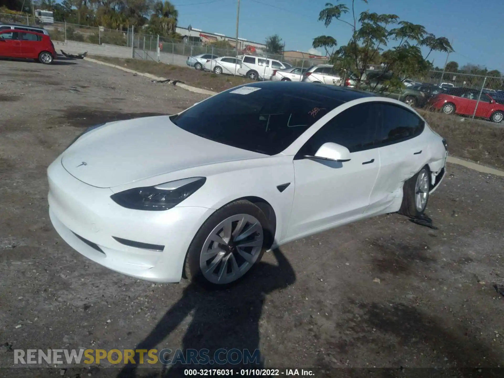 2 Photograph of a damaged car 5YJ3E1EA0MF870361 TESLA MODEL 3 2021