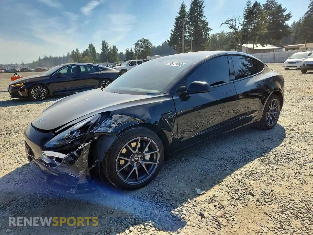 1 Photograph of a damaged car 5YJ3E1EA0MF908347 TESLA MODEL 3 2021