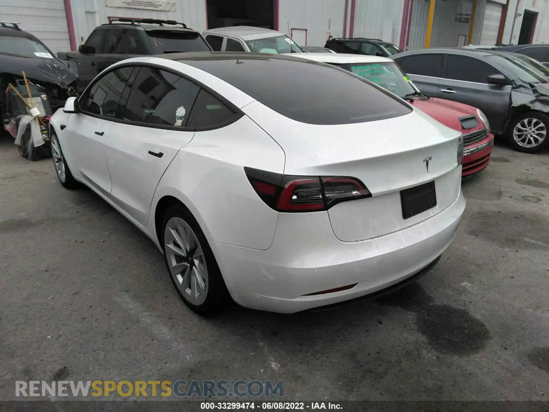 3 fotografías del automóvil dañado 5YJ3E1EA0MF927593 TESLA MODEL 3 2021