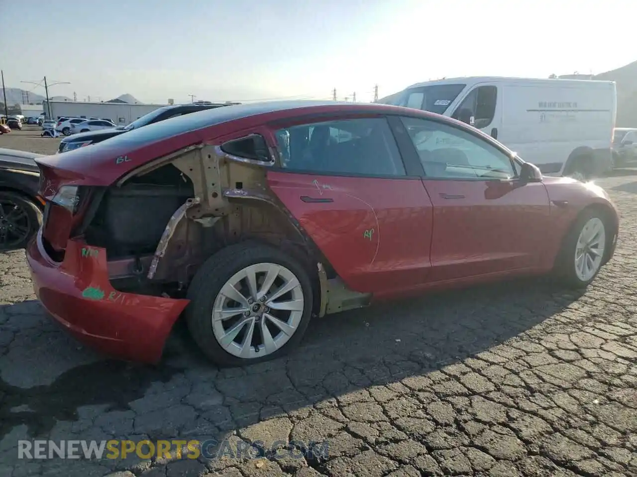 3 Photograph of a damaged car 5YJ3E1EA0MF939193 TESLA MODEL 3 2021