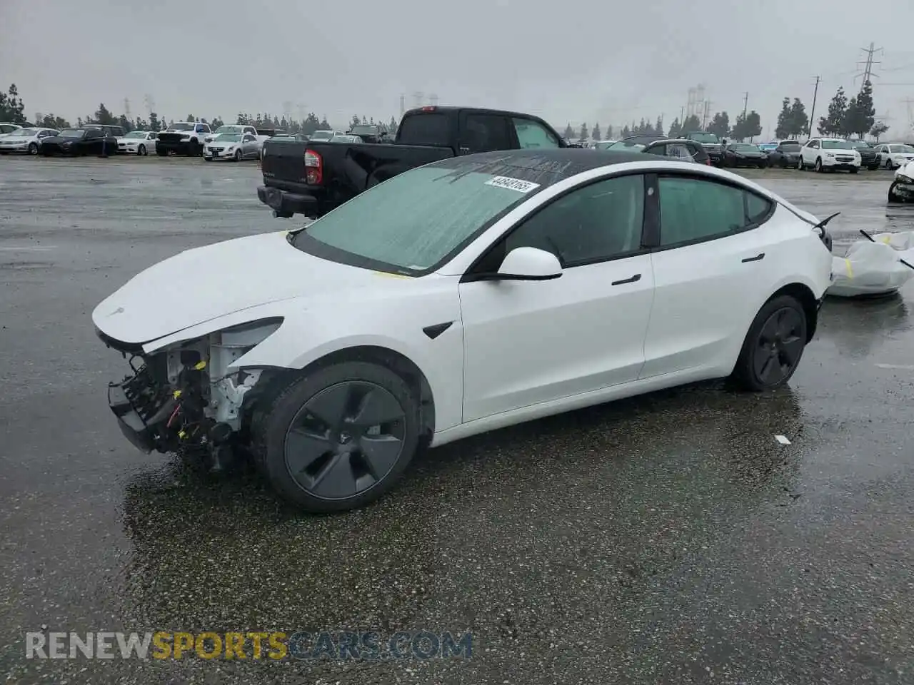 1 Photograph of a damaged car 5YJ3E1EA0MF940392 TESLA MODEL 3 2021