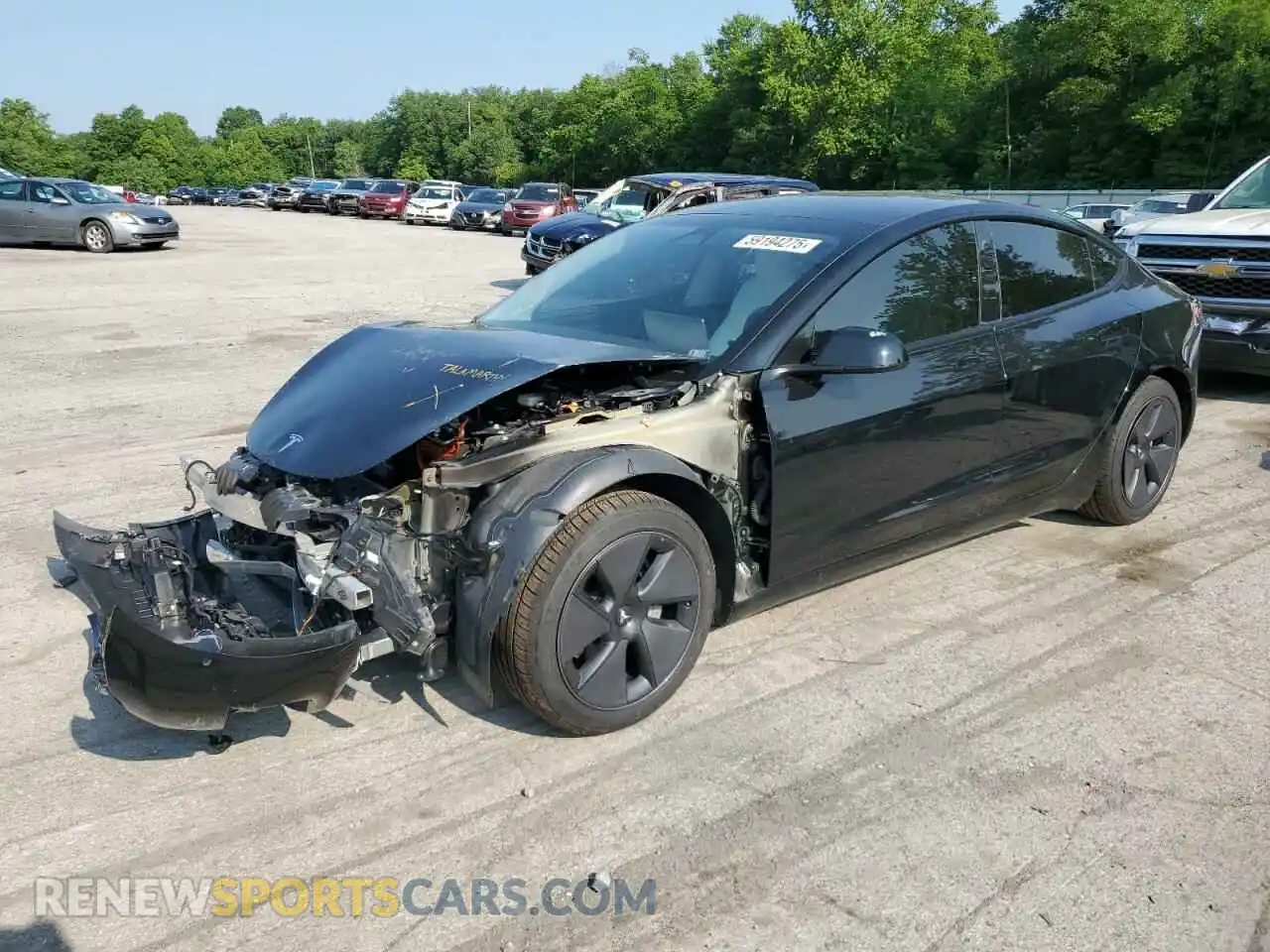 1 Photograph of a damaged car 5YJ3E1EA0MF964045 TESLA MODEL 3 2021