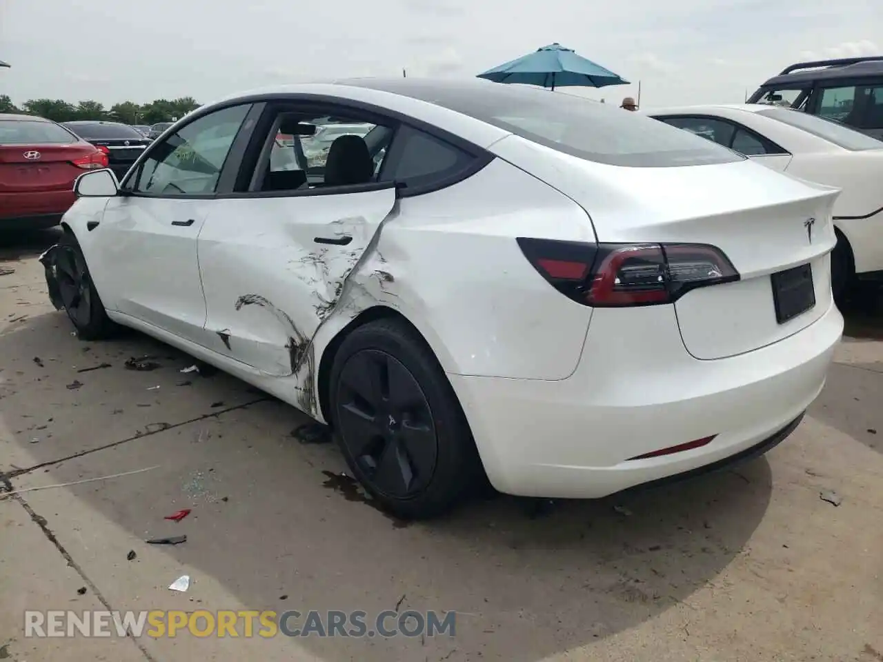 3 fotografías del automóvil dañado 5YJ3E1EA0MF976874 TESLA MODEL 3 2021