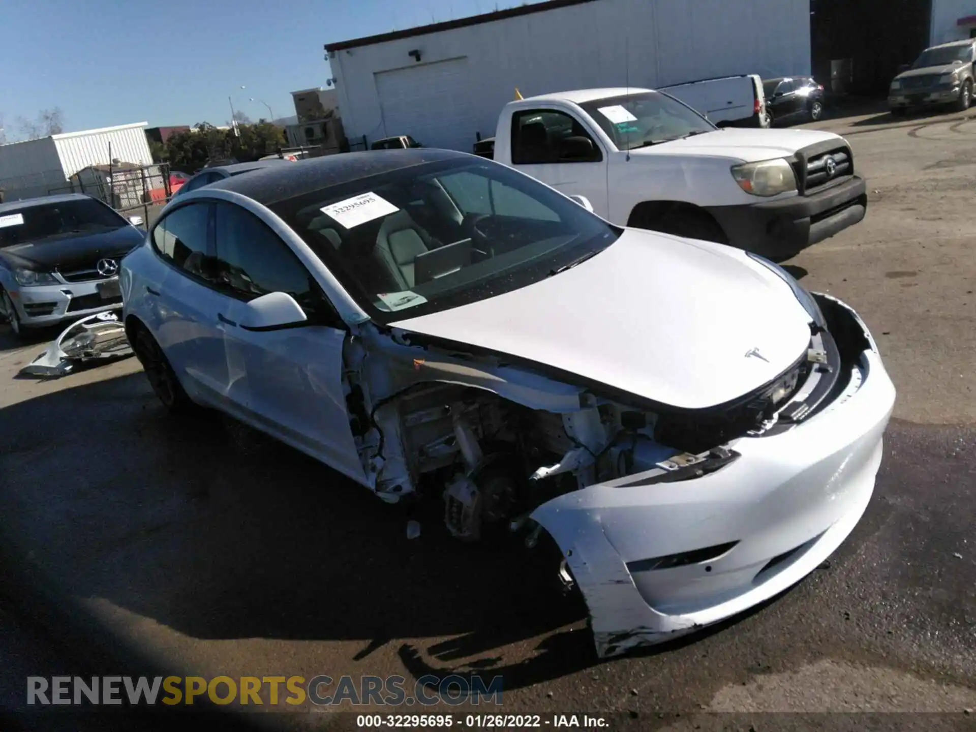 1 Photograph of a damaged car 5YJ3E1EA0MF986319 TESLA MODEL 3 2021