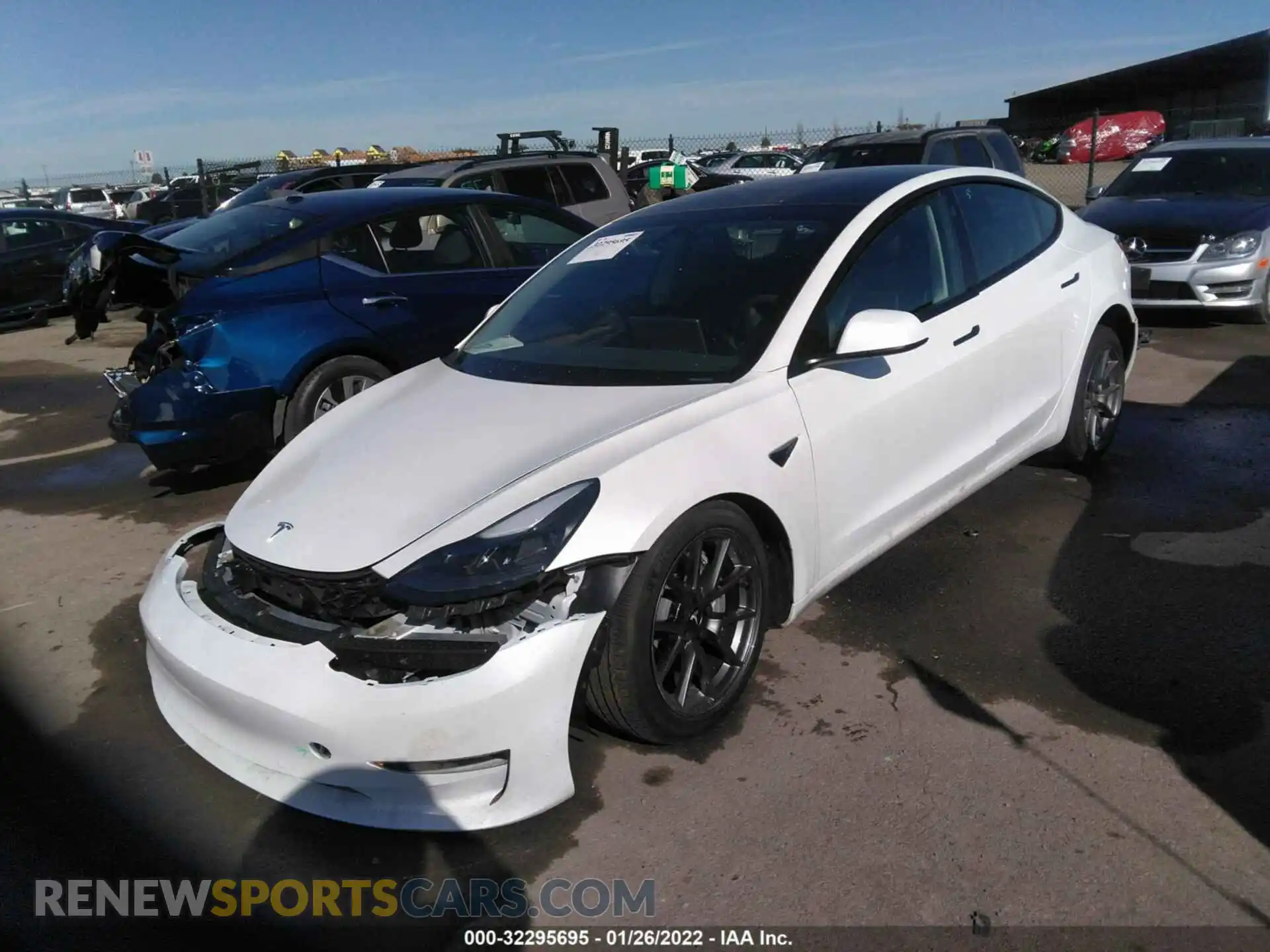 2 Photograph of a damaged car 5YJ3E1EA0MF986319 TESLA MODEL 3 2021