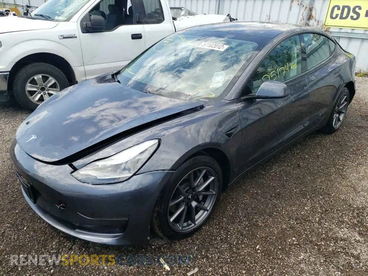 2 Photograph of a damaged car 5YJ3E1EA1MF015815 TESLA MODEL 3 2021