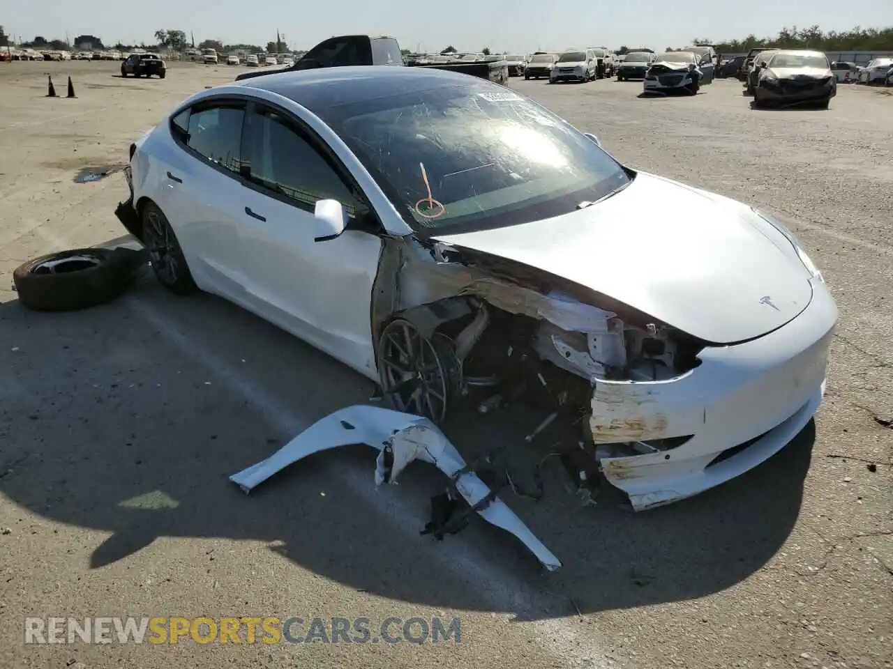1 Photograph of a damaged car 5YJ3E1EA1MF031738 TESLA MODEL 3 2021
