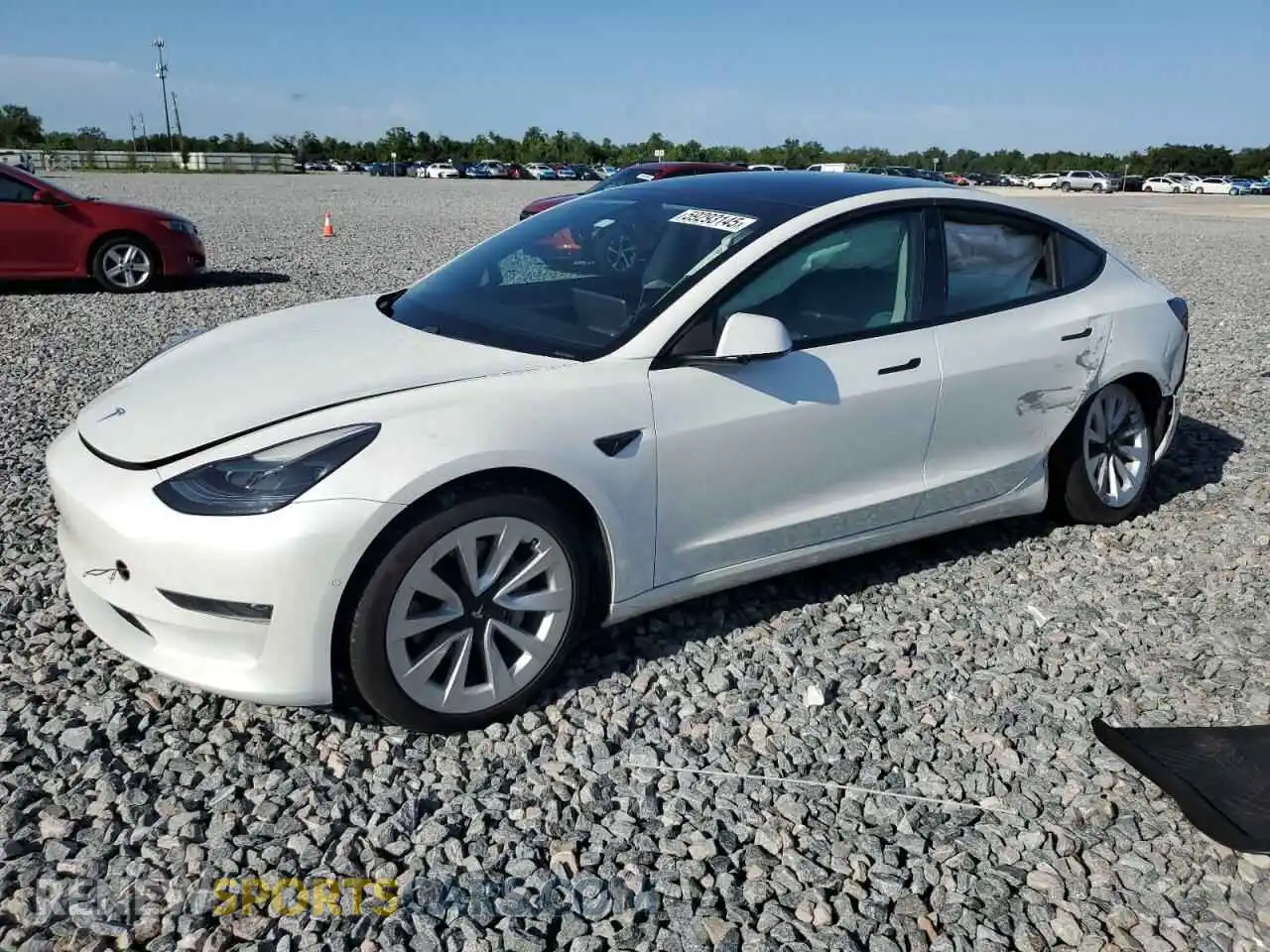 1 Photograph of a damaged car 5YJ3E1EA1MF047177 TESLA MODEL 3 2021