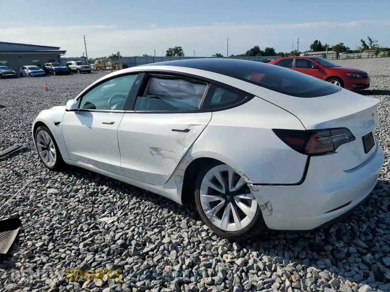 2 Photograph of a damaged car 5YJ3E1EA1MF047177 TESLA MODEL 3 2021