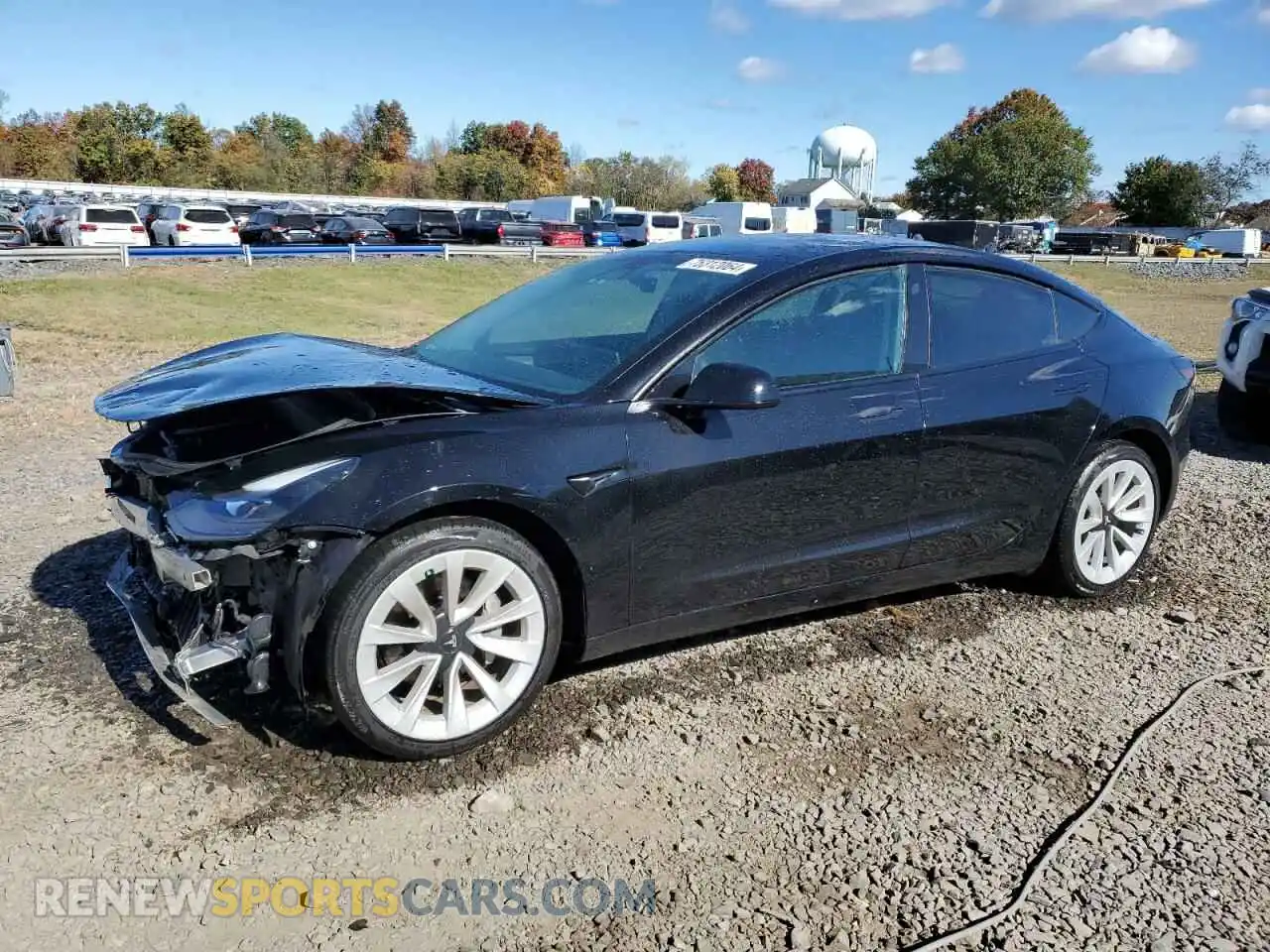 1 Photograph of a damaged car 5YJ3E1EA1MF064514 TESLA MODEL 3 2021
