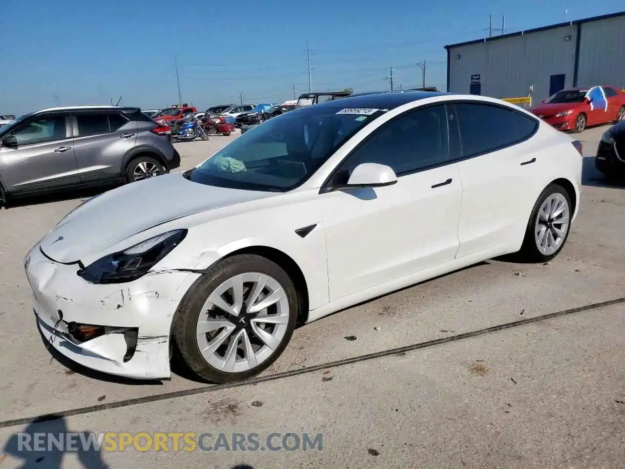 1 Photograph of a damaged car 5YJ3E1EA1MF064528 TESLA MODEL 3 2021
