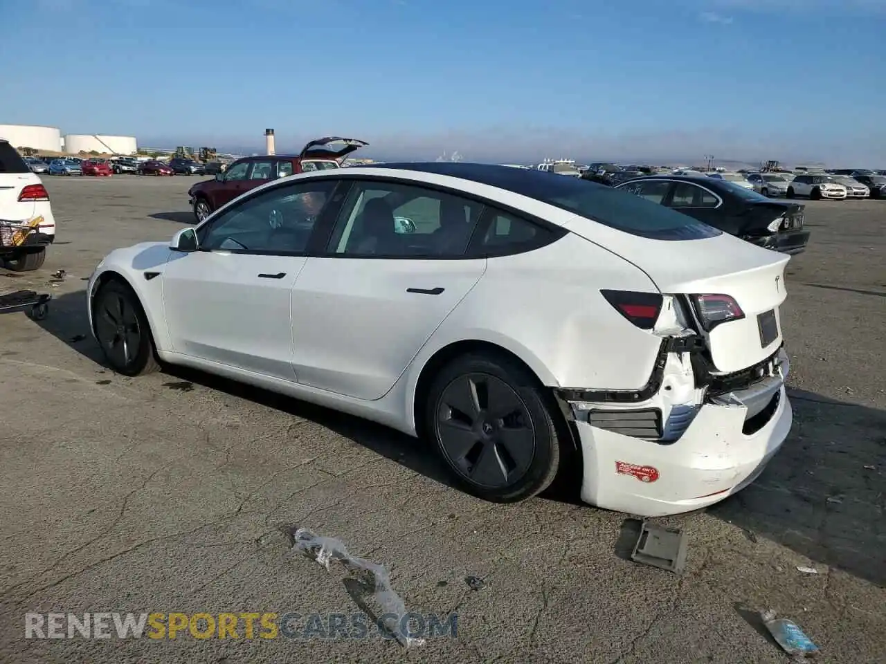2 Photograph of a damaged car 5YJ3E1EA1MF070734 TESLA MODEL 3 2021