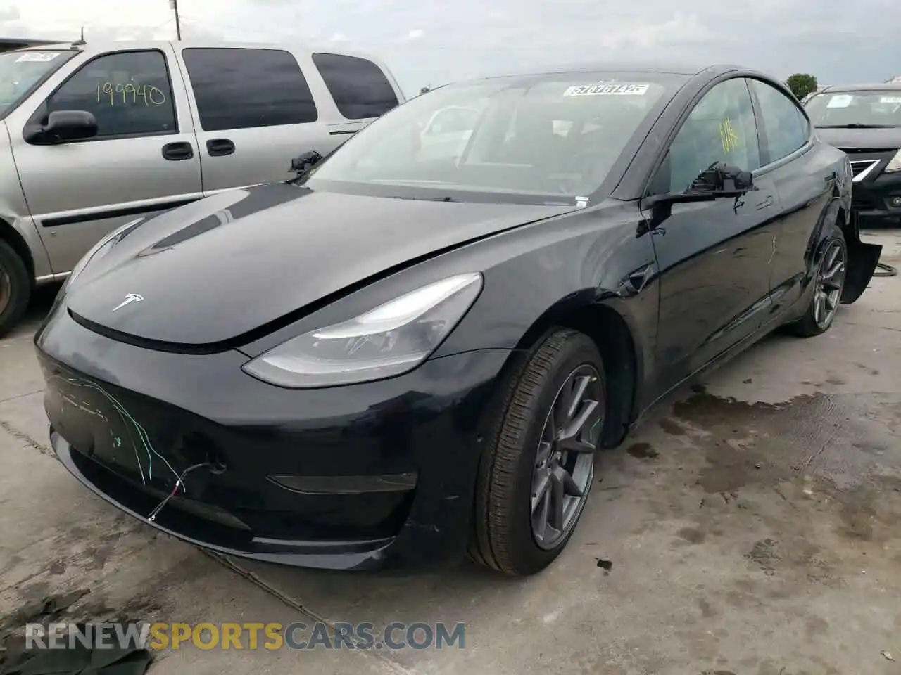 2 Photograph of a damaged car 5YJ3E1EA1MF088960 TESLA MODEL 3 2021