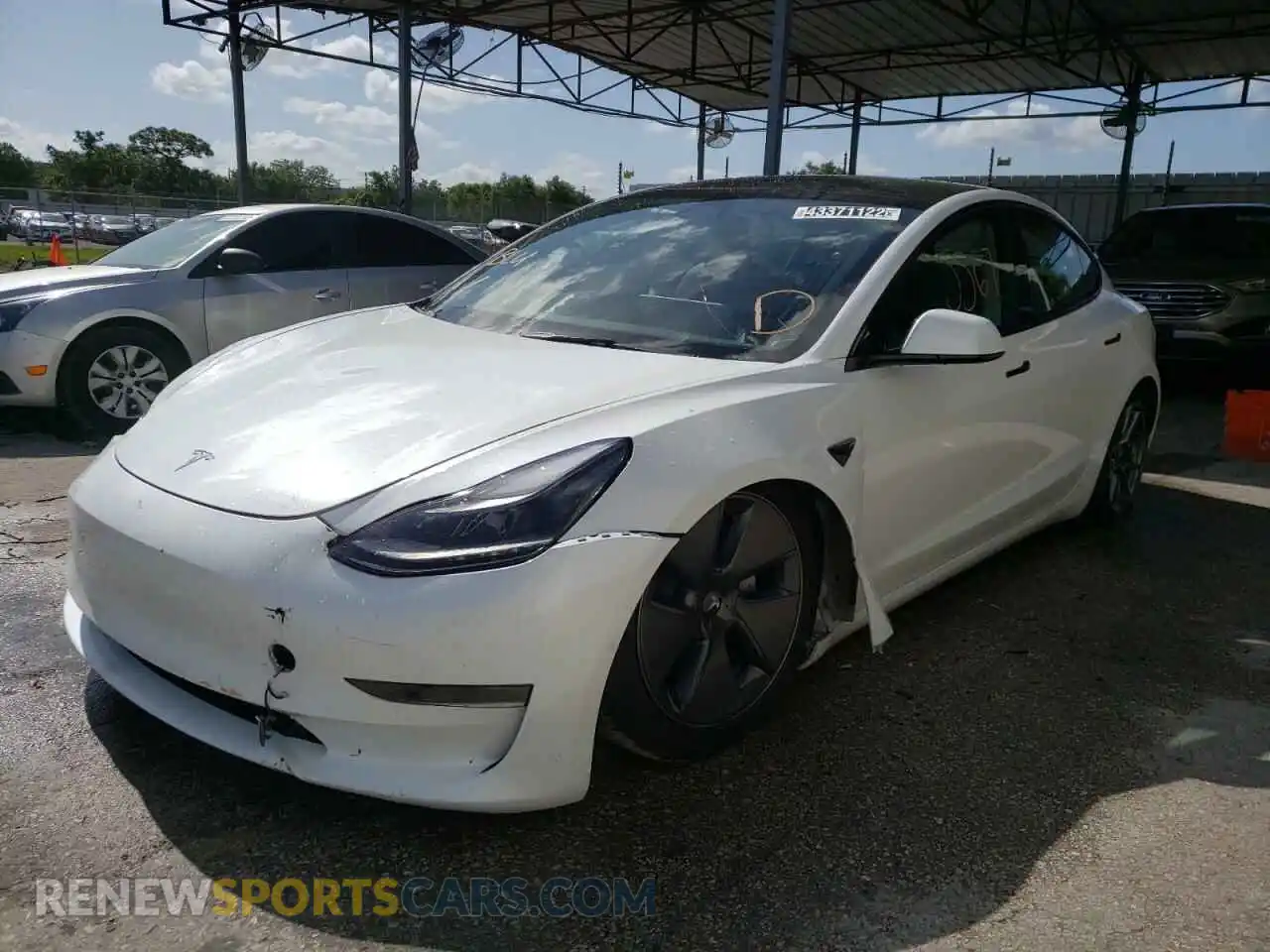 2 Photograph of a damaged car 5YJ3E1EA1MF089073 TESLA MODEL 3 2021