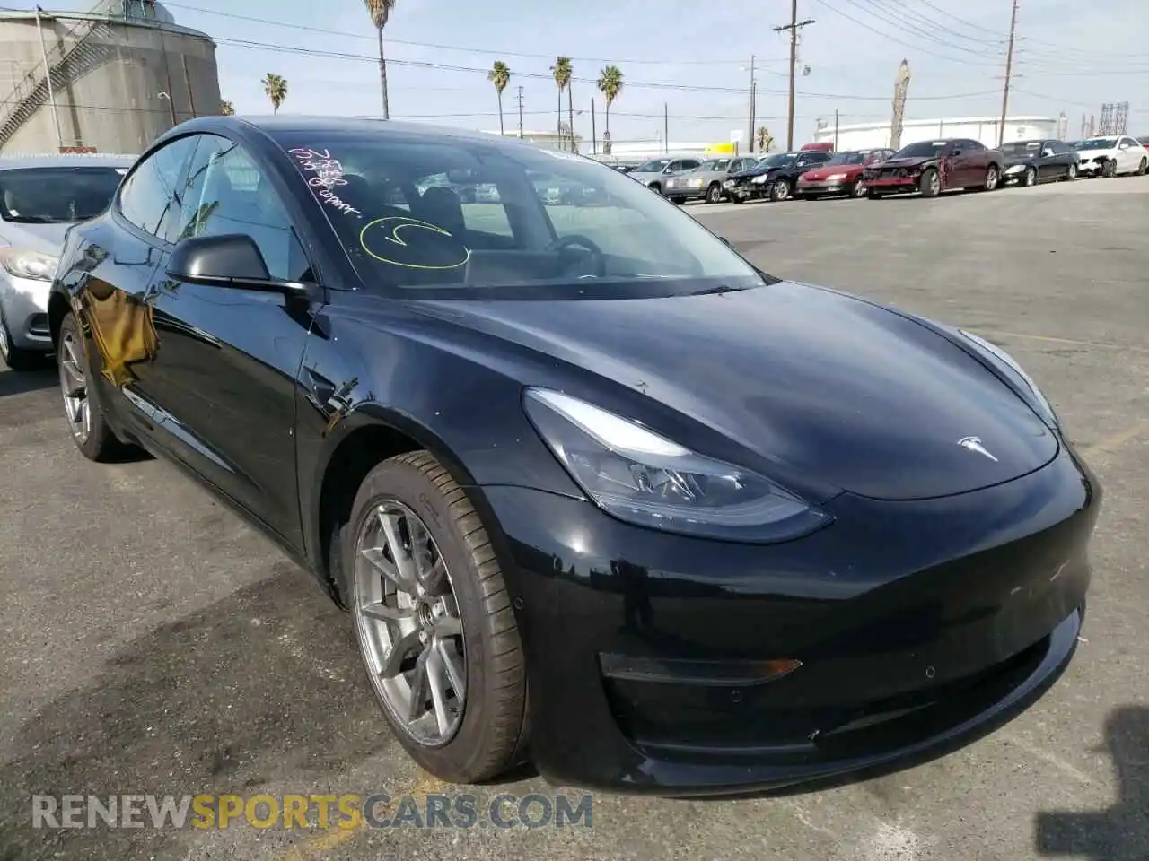 1 Photograph of a damaged car 5YJ3E1EA1MF091700 TESLA MODEL 3 2021