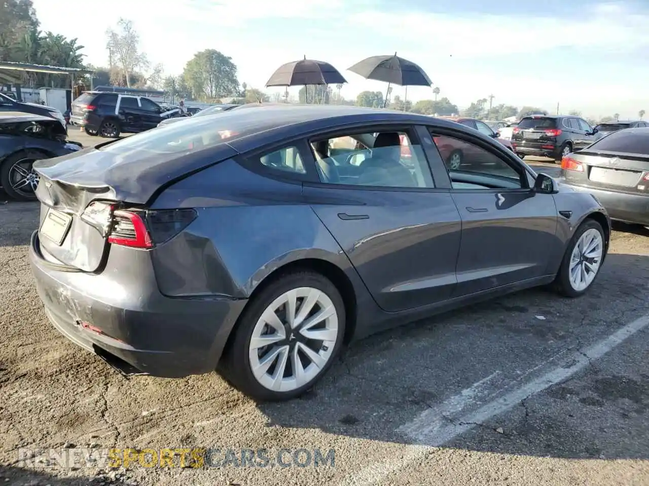 3 Photograph of a damaged car 5YJ3E1EA1MF096587 TESLA MODEL 3 2021