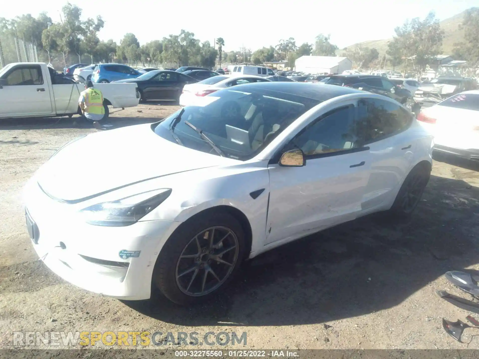 2 Photograph of a damaged car 5YJ3E1EA1MF874211 TESLA MODEL 3 2021