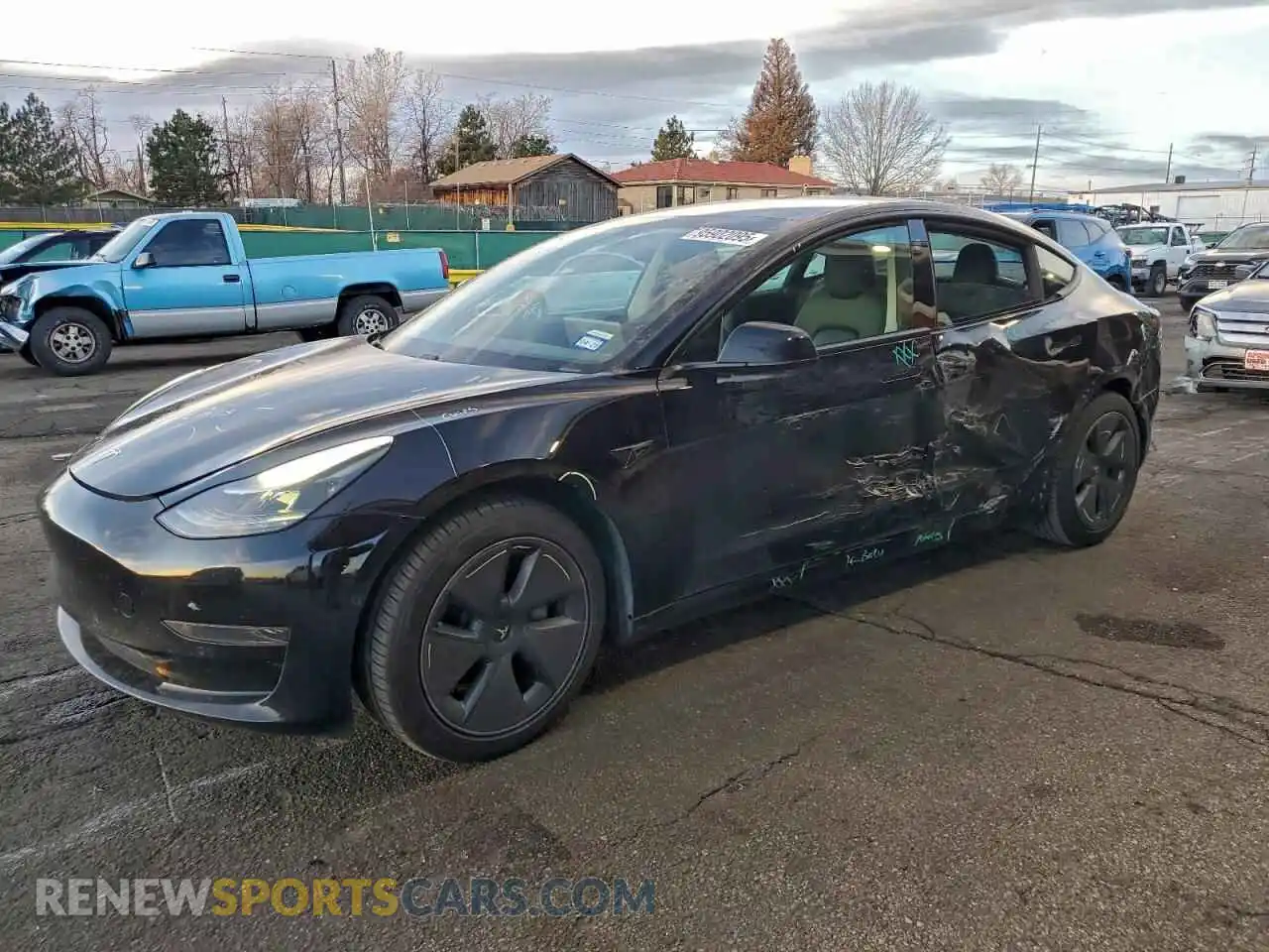 1 Photograph of a damaged car 5YJ3E1EA1MF907076 TESLA MODEL 3 2021