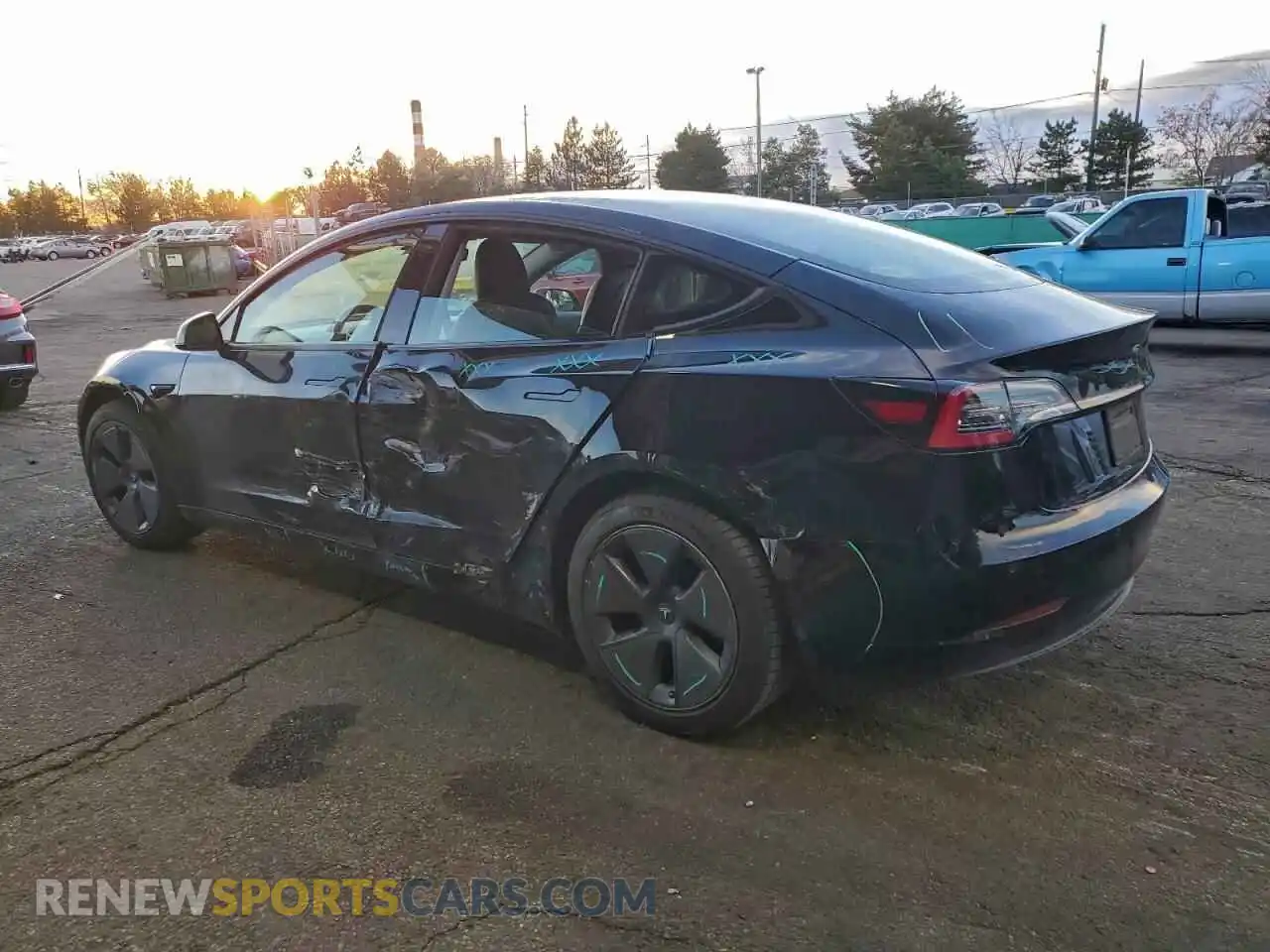 2 Photograph of a damaged car 5YJ3E1EA1MF907076 TESLA MODEL 3 2021