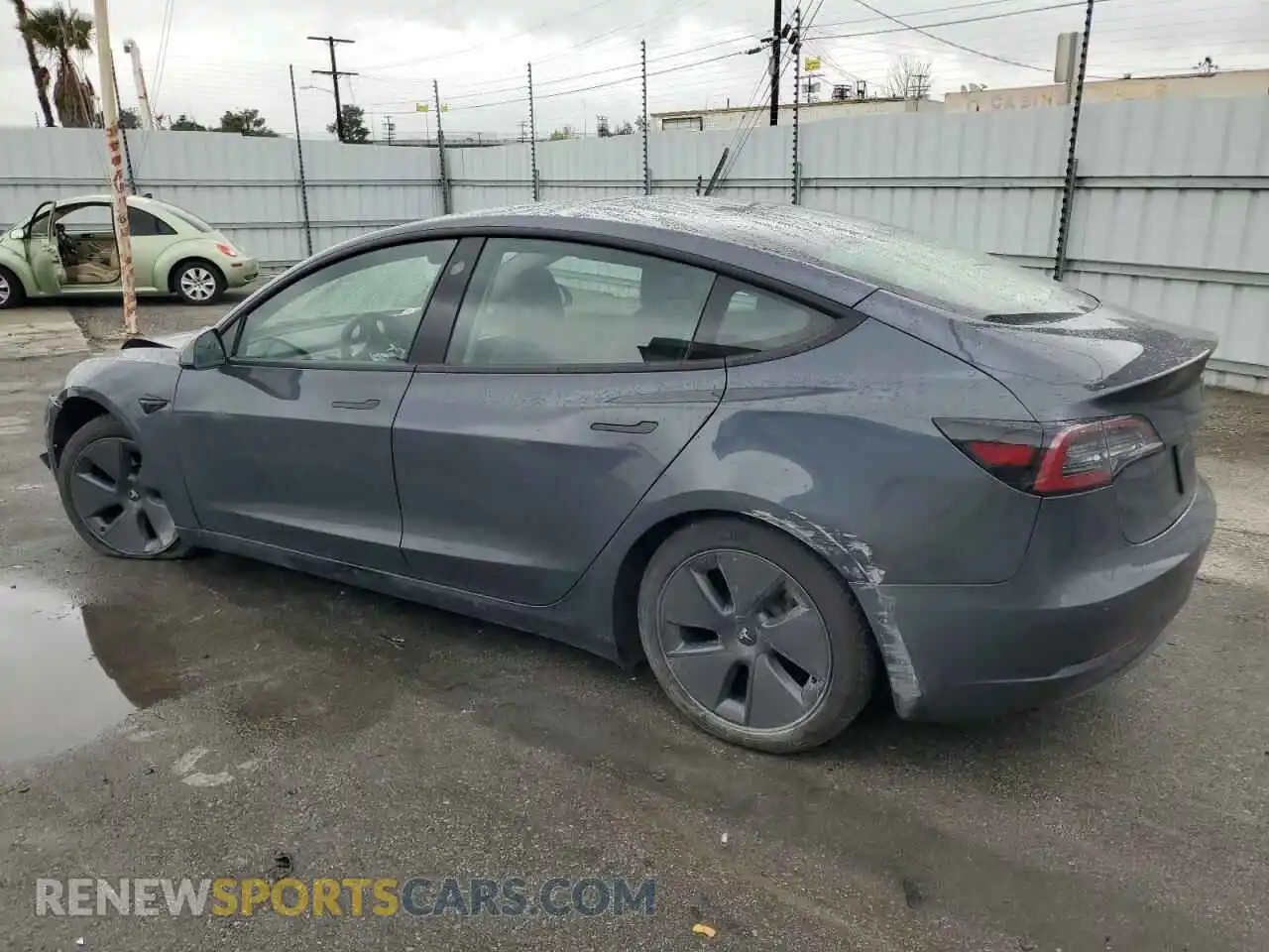 2 fotografías del automóvil dañado 5YJ3E1EA1MF911340 TESLA MODEL 3 2021