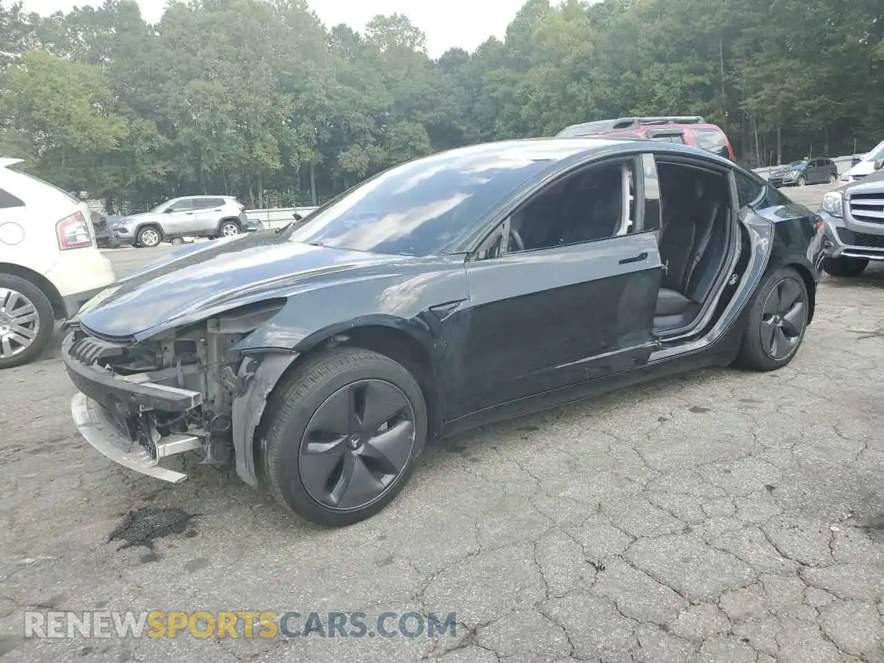 1 Photograph of a damaged car 5YJ3E1EA1MF996017 TESLA MODEL 3 2021