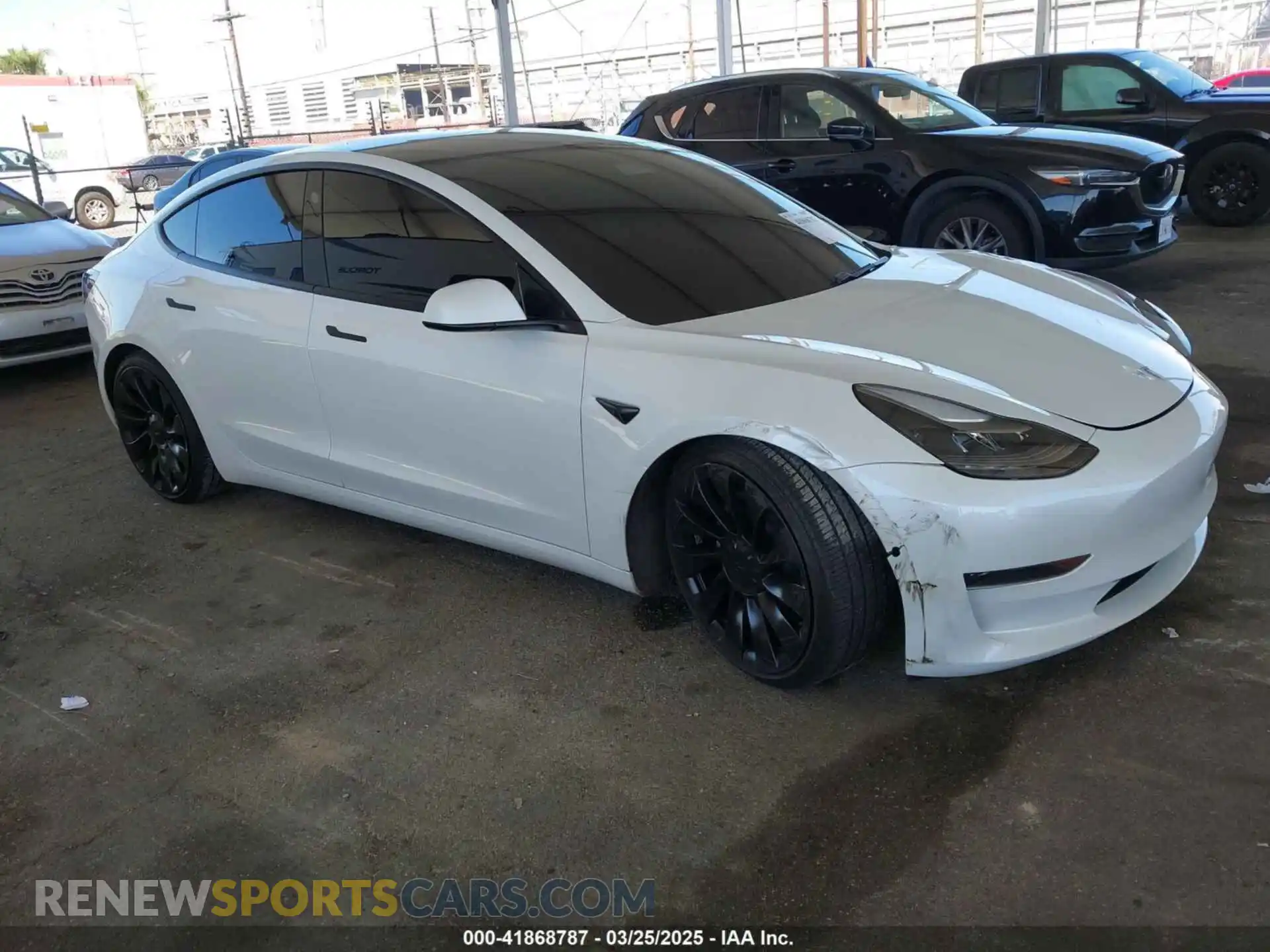 1 Photograph of a damaged car 5YJ3E1EA1MF997104 TESLA MODEL 3 2021