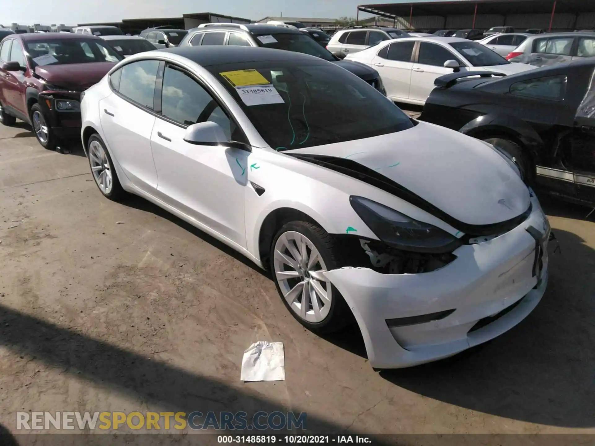1 Фотография поврежденного автомобиля 5YJ3E1EA1MF998382 TESLA MODEL 3 2021