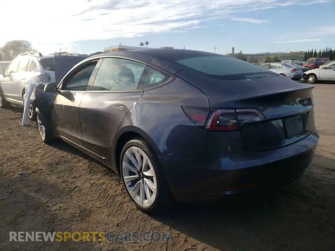 3 fotografías del automóvil dañado 5YJ3E1EA2MF001406 TESLA MODEL 3 2021