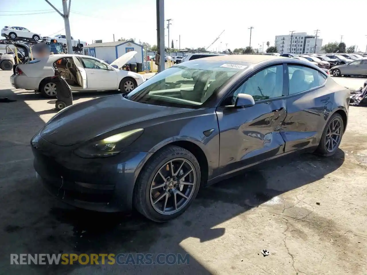 1 Photograph of a damaged car 5YJ3E1EA2MF018318 TESLA MODEL 3 2021