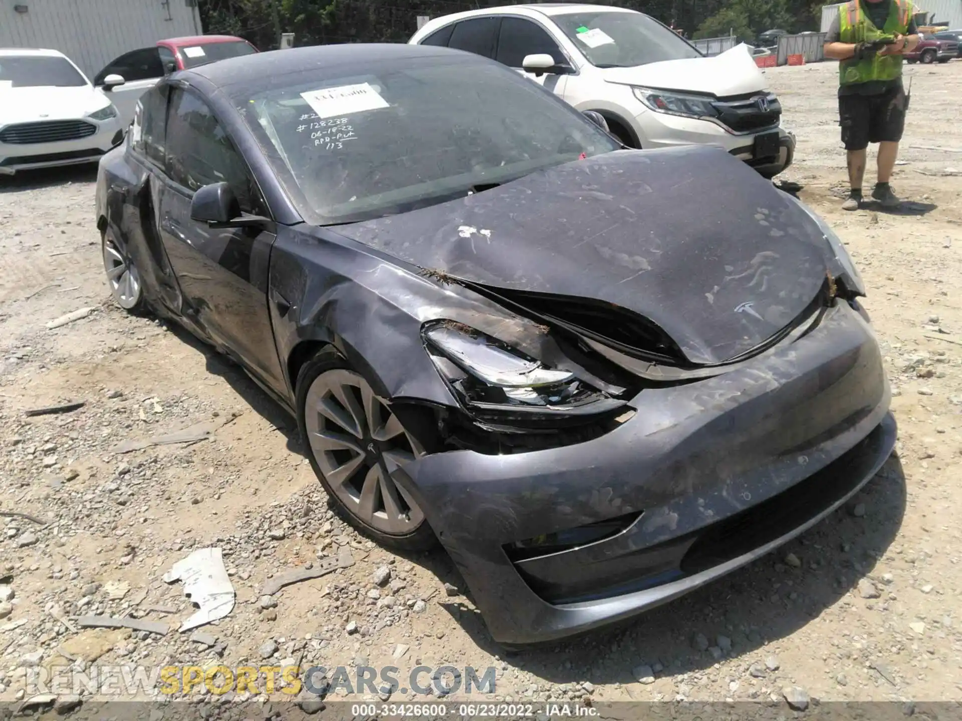 1 Photograph of a damaged car 5YJ3E1EA2MF020702 TESLA MODEL 3 2021