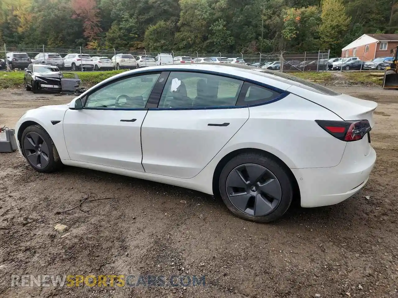 2 fotografías del automóvil dañado 5YJ3E1EA2MF047057 TESLA MODEL 3 2021