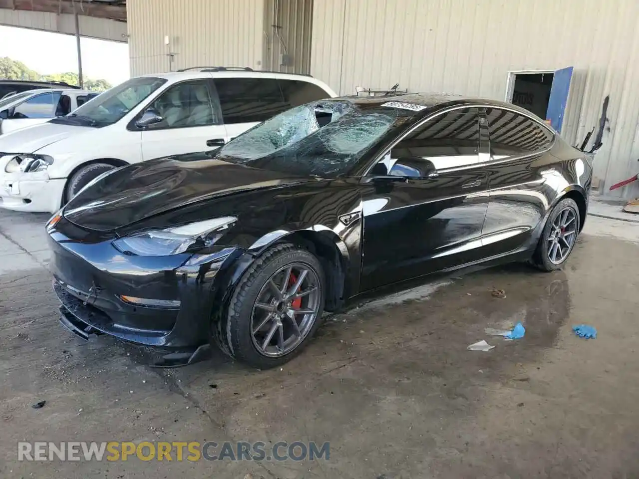 1 Photograph of a damaged car 5YJ3E1EA2MF048564 TESLA MODEL 3 2021