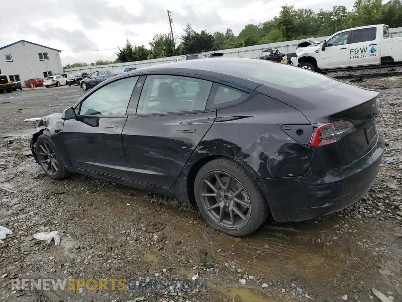 2 Photograph of a damaged car 5YJ3E1EA2MF090328 TESLA MODEL 3 2021