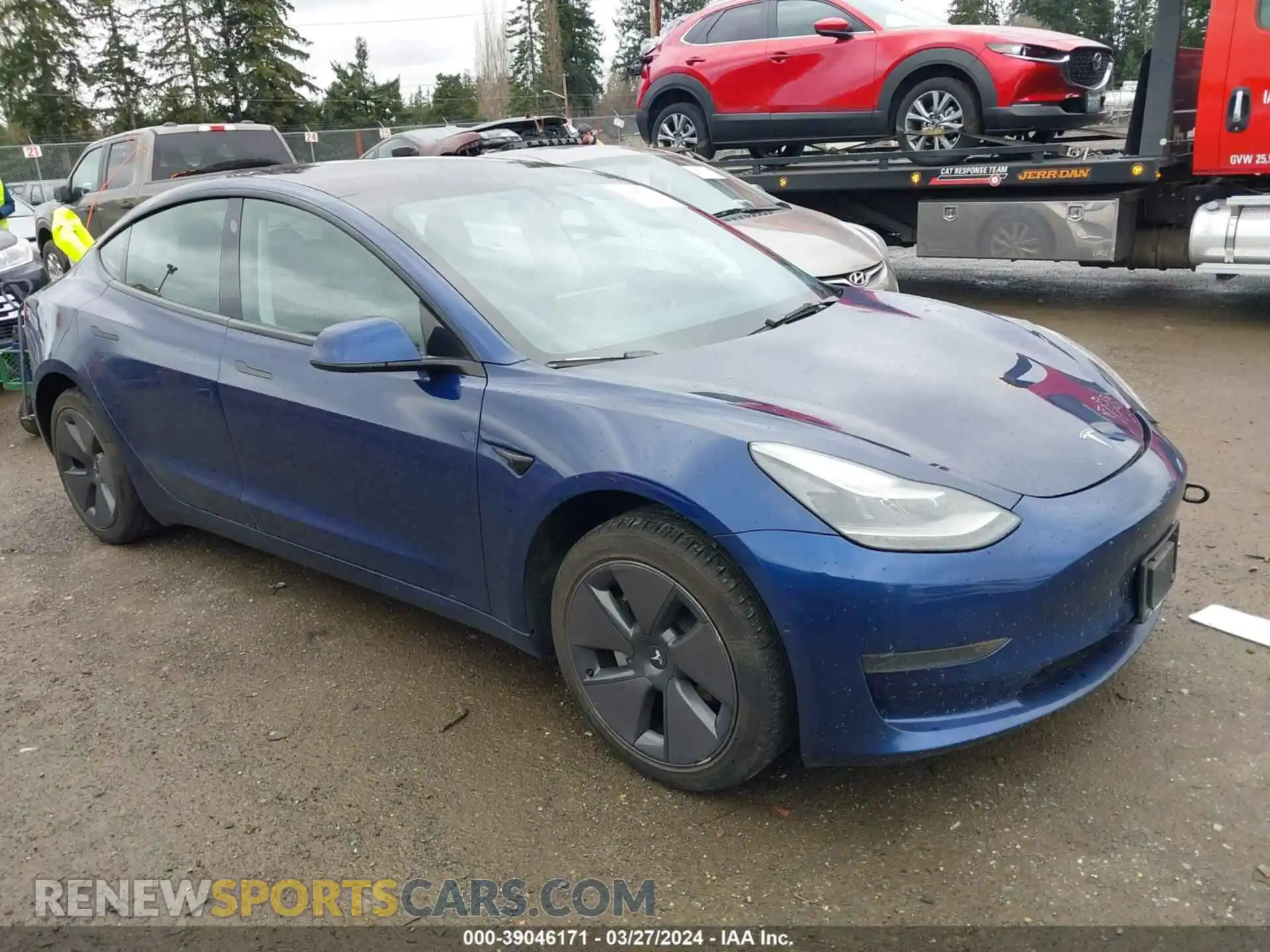 1 Photograph of a damaged car 5YJ3E1EA2MF091785 TESLA MODEL 3 2021