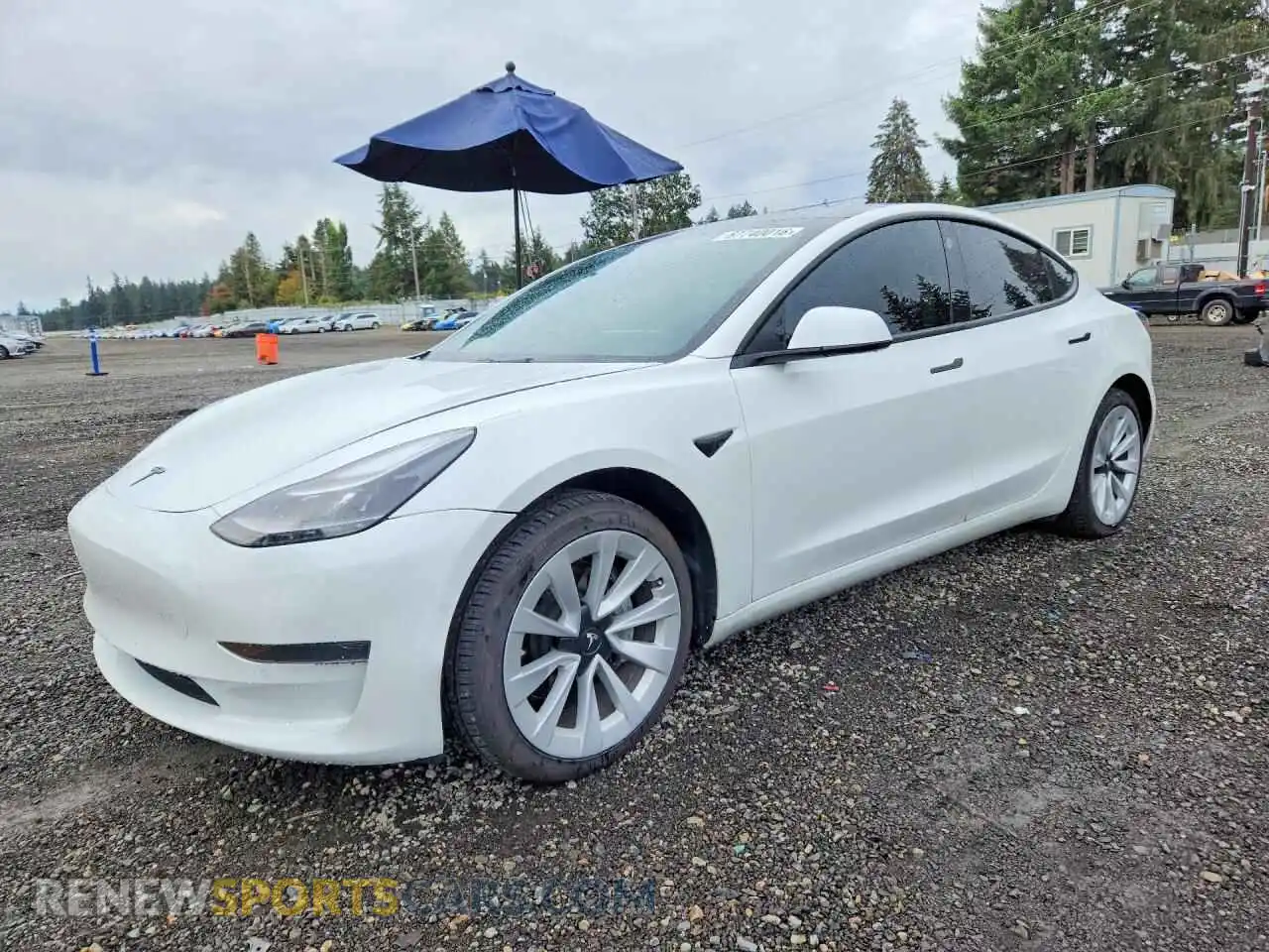 1 Photograph of a damaged car 5YJ3E1EA2MF100971 TESLA MODEL 3 2021