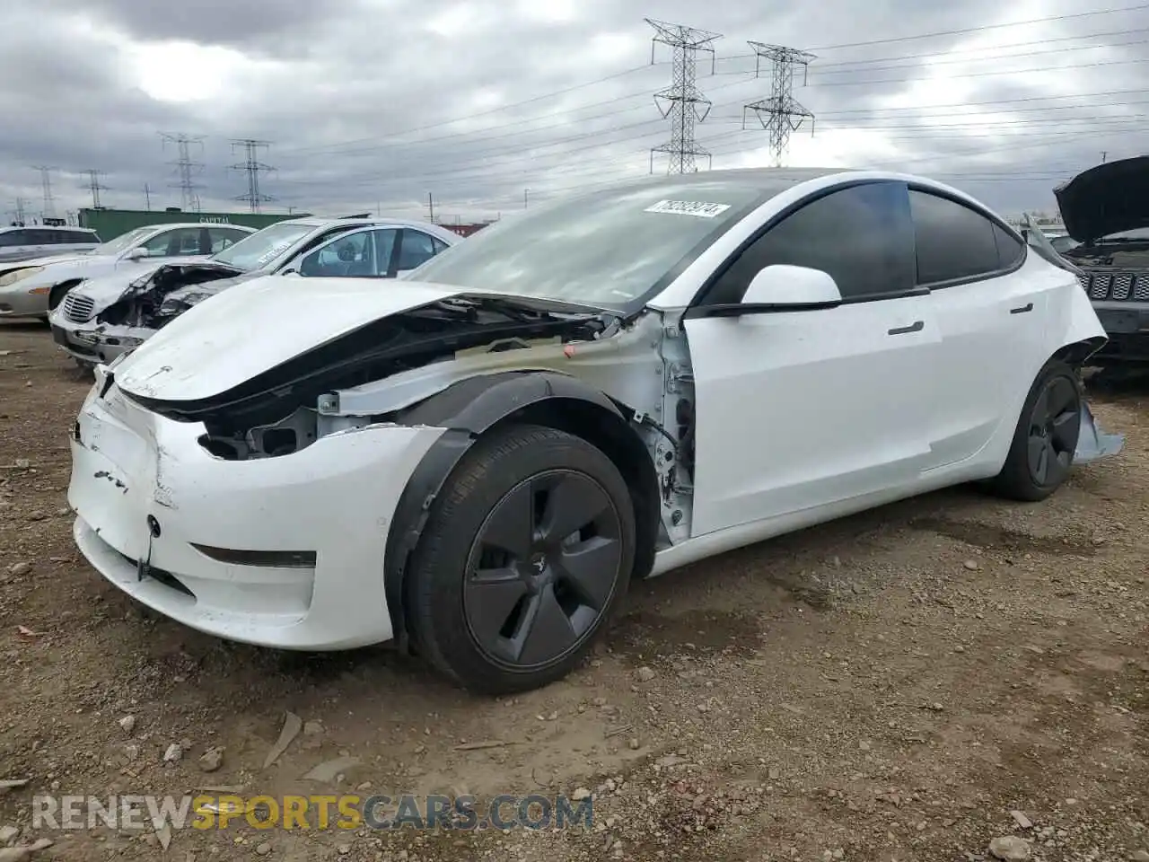 1 Photograph of a damaged car 5YJ3E1EA2MF853738 TESLA MODEL 3 2021
