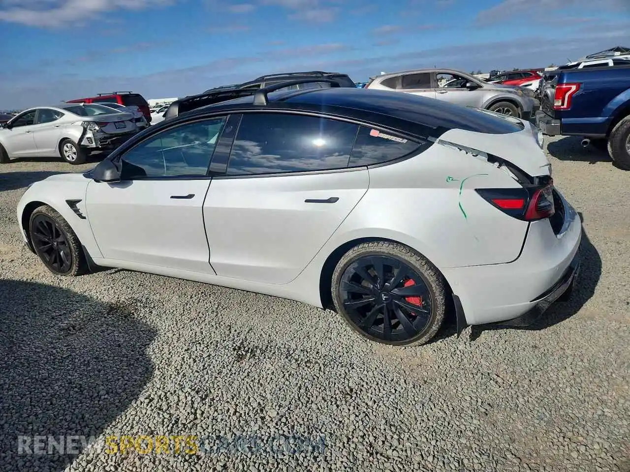 2 fotografías del automóvil dañado 5YJ3E1EA2MF872080 TESLA MODEL 3 2021